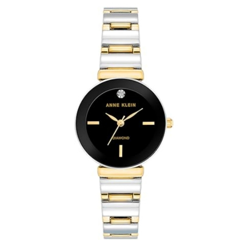 Women's Genuine Diamond Dial Bangle Watch Gold /Black /Silver